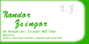 nandor zsingor business card